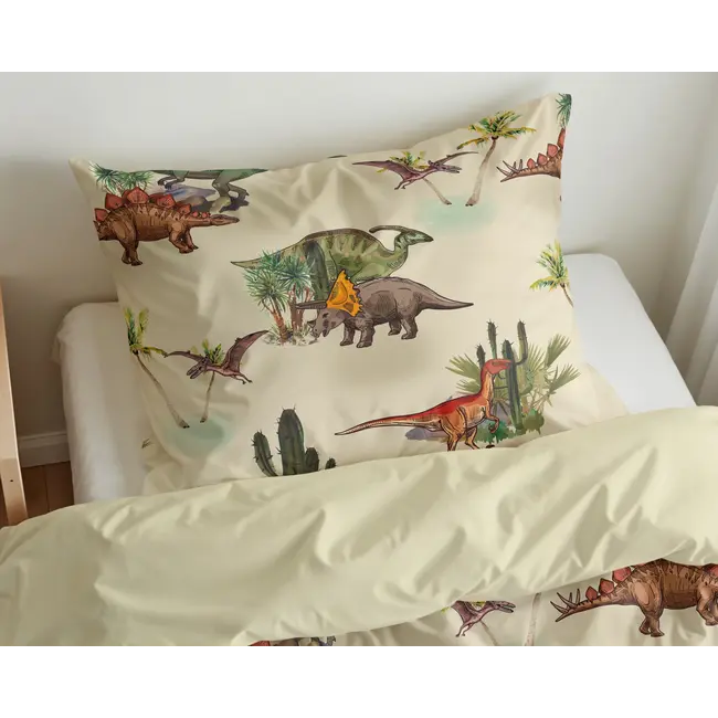 Kinderdekbedovertrek Dino - microvezel - 140x220 + 60x70 cm