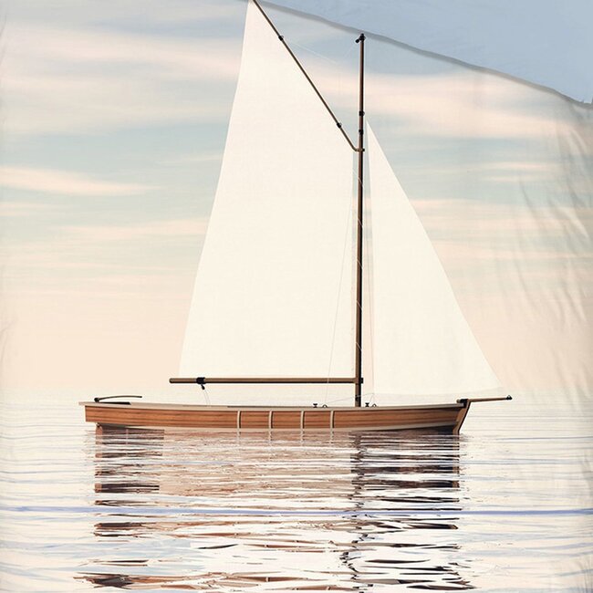 Katoen dekbedovertrek Zeilboot