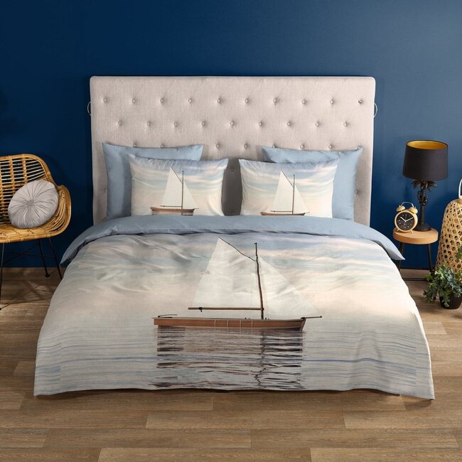 Katoen dekbedovertrek Zeilboot