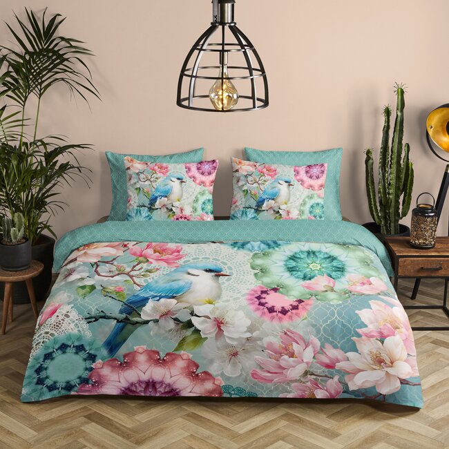 Katoen satijn dekbedovertrek Eldisa