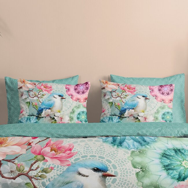 Katoen satijn dekbedovertrek Eldisa