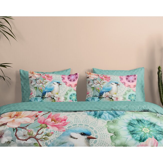 Katoen satijn dekbedovertrek Eldisa