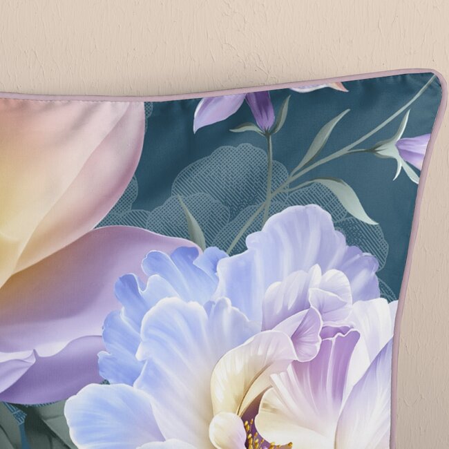 Katoensatijn dekbedovertrek Mirery petrol