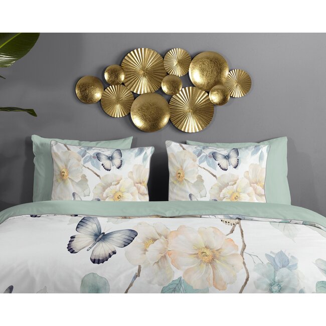 Katoensatijn dekbedovertrek Adiwanya wit