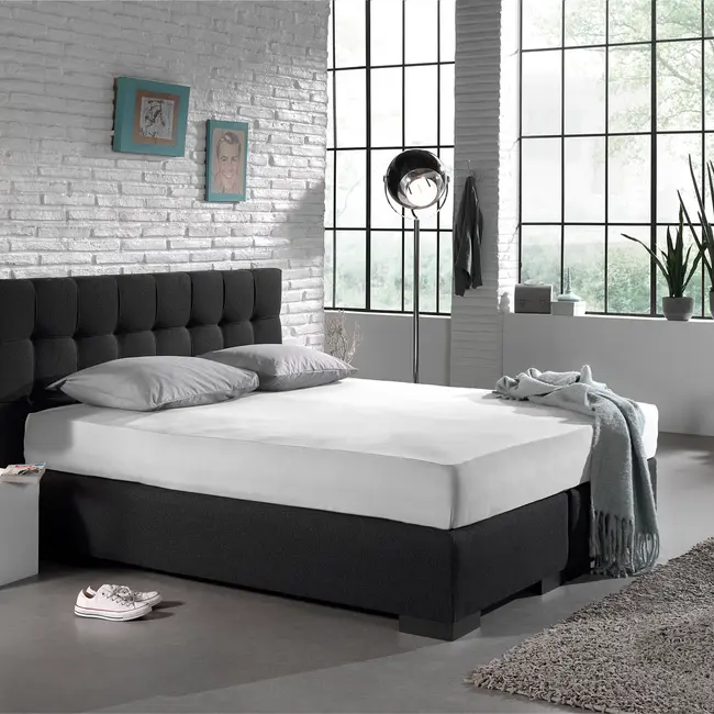 Hoeslaken - enkel jersey 135gr. - wit