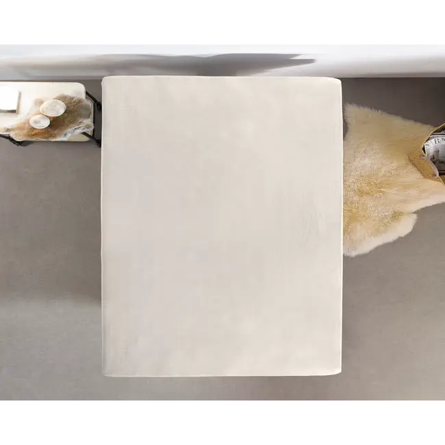 Hoeslaken - enkel jersey 135gr. - crème