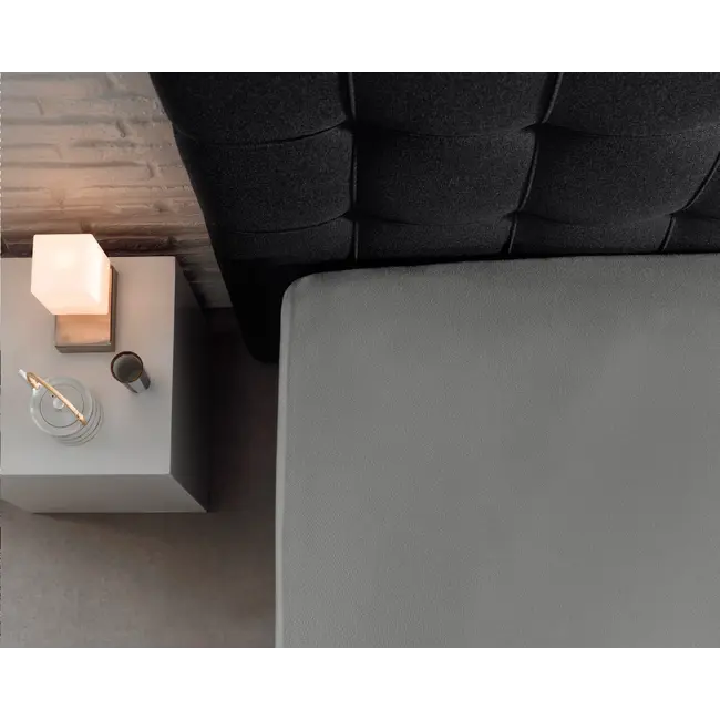 Hoeslaken - enkel jersey 135gr - grijs