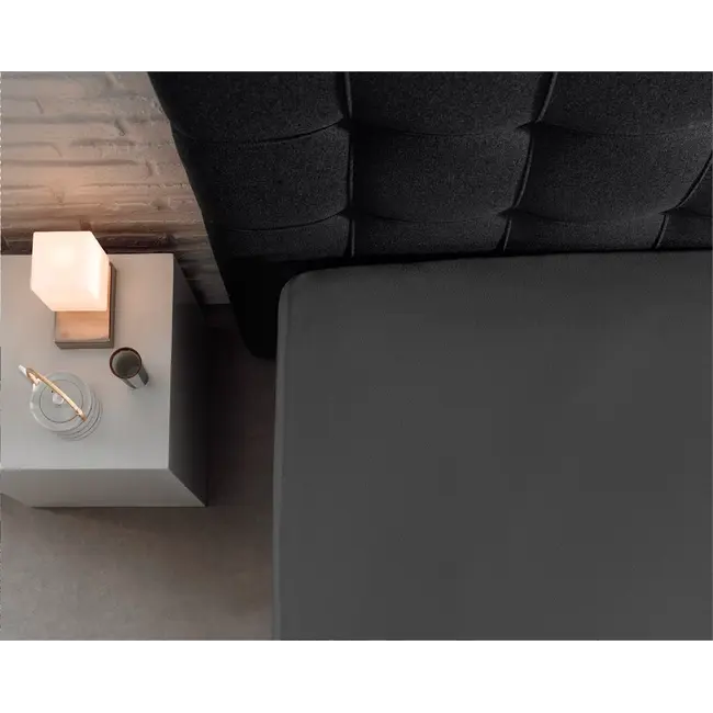 Hoeslaken - enkel jersey 135gr - Antraciet