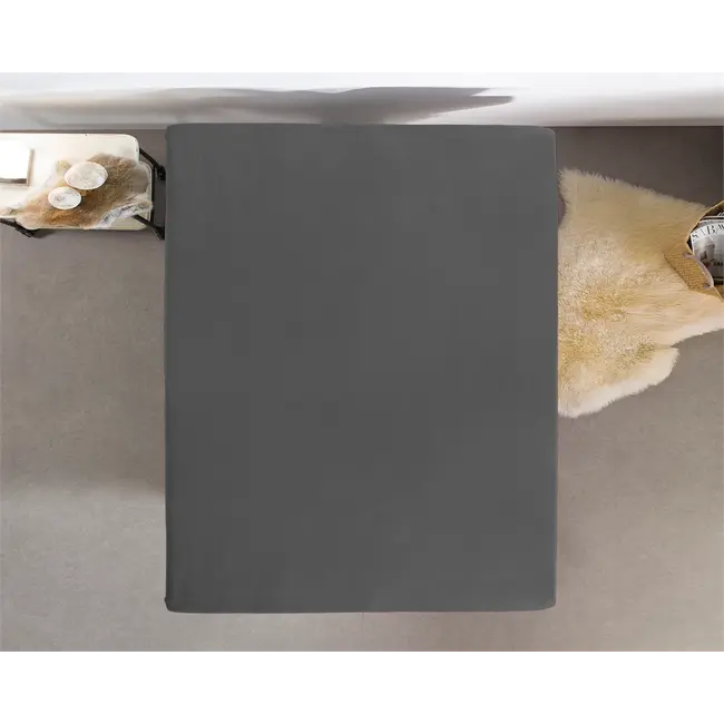 Hoeslaken - enkel jersey 135gr - Antraciet