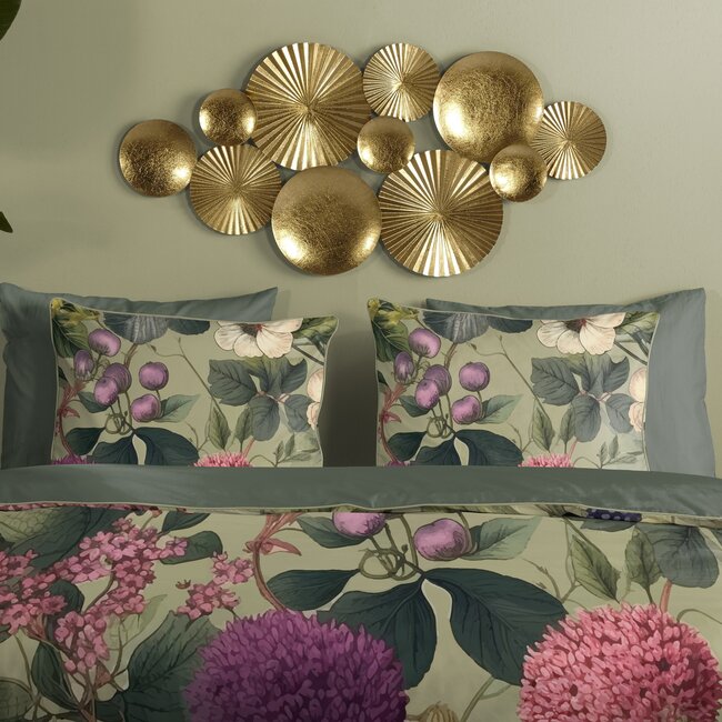 Katoen satijn dekbedovertrek Onaz - groen