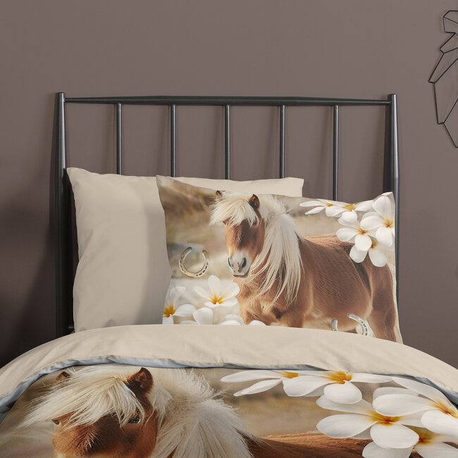 Microvezel kinderdekbedovertrek Fabi pony - 140x220 + 60x70 cm