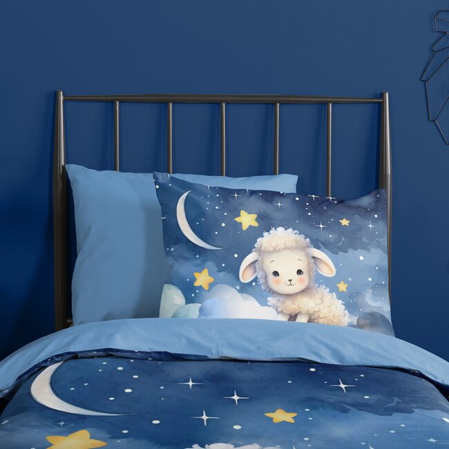 Microvezel kinderdekbedovertrek Sheepy - 140x220 + 60x70 cm