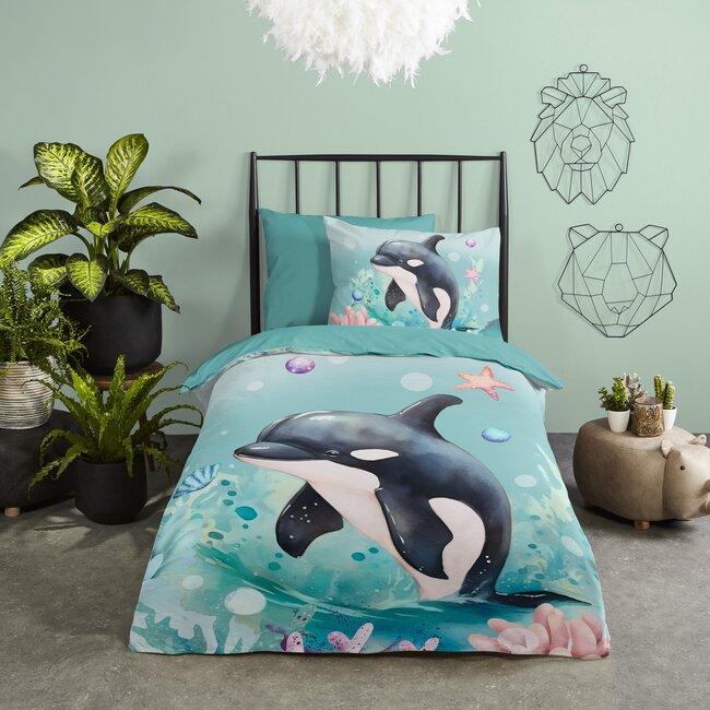 Microvezel kinderdekbedovertrek Splash - 140x220 + 60x70 cm