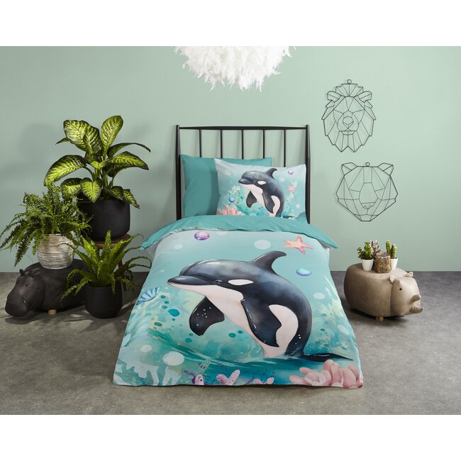 Microvezel kinderdekbedovertrek Splash - 140x220 + 60x70 cm