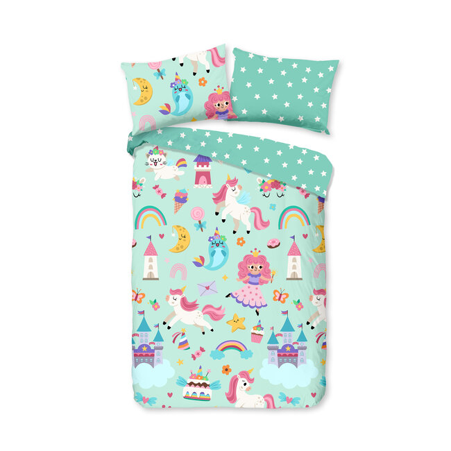 Katoen dekbedovertrek Magic - 140x220 + 60x70 cm