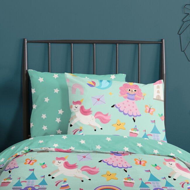 Katoen dekbedovertrek Magic - 140x220 + 60x70 cm