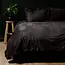 Sleeptime Velvet dekbedovertrek ruffles - zwart/bruin