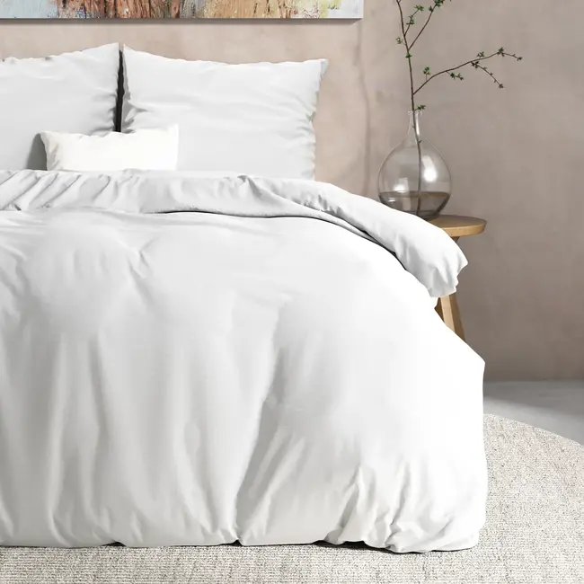 Flanel  dekbedovertrek Mendez - Wit