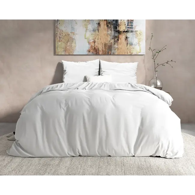 Flanel  dekbedovertrek Mendez - Wit