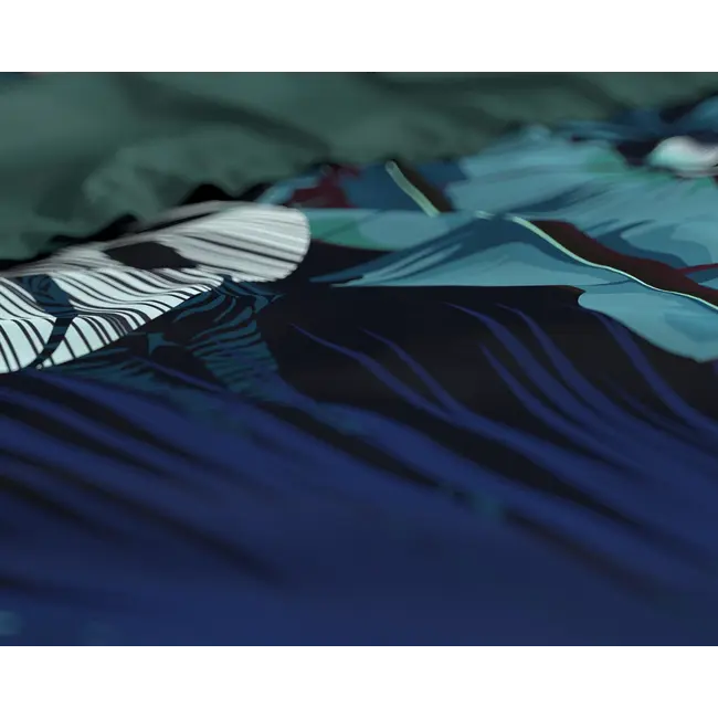 Katoen satijn dekbedovertrek Edvard - Blauw