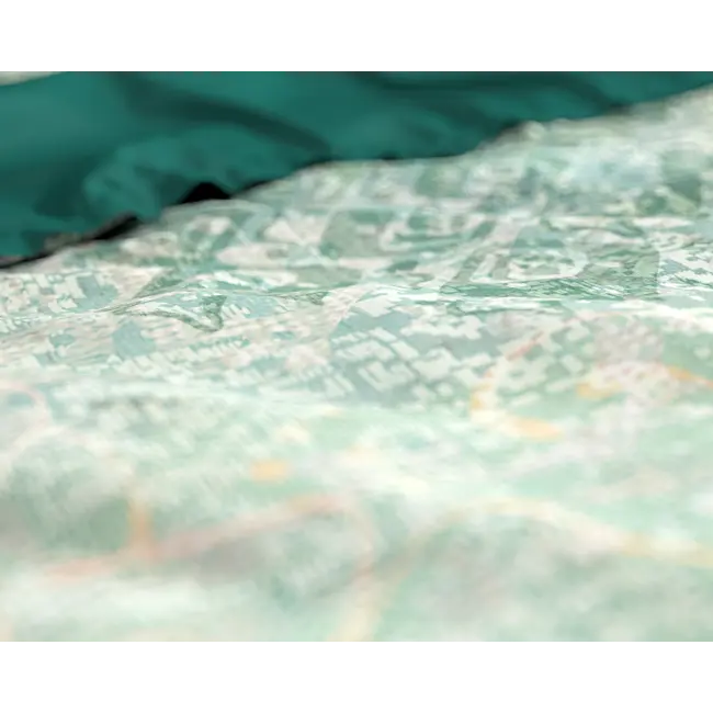 Katoen satijn dekbedovertrek Dakar - Groen