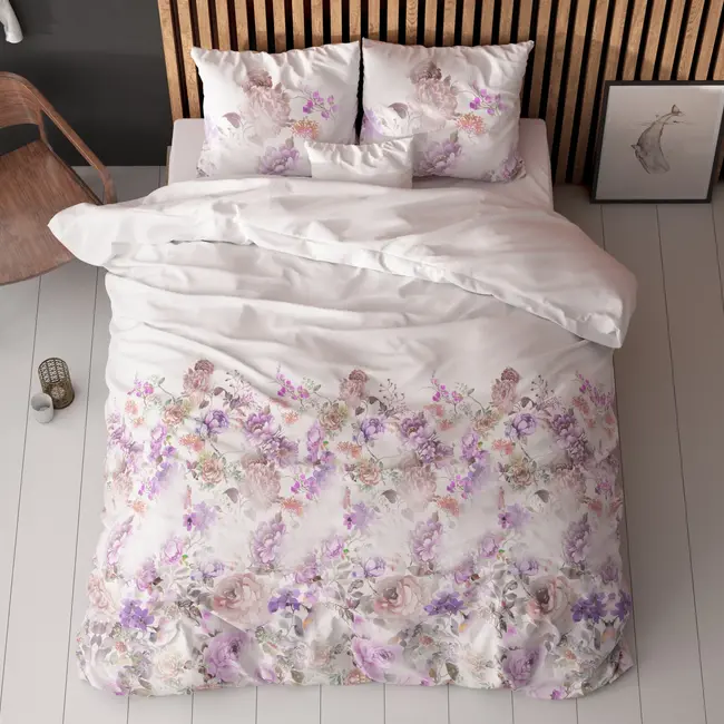 Polykatoen dekbedovertrek Jenice - Roze - Lits-jumeaux (240x220 + 2st 60x70cm)