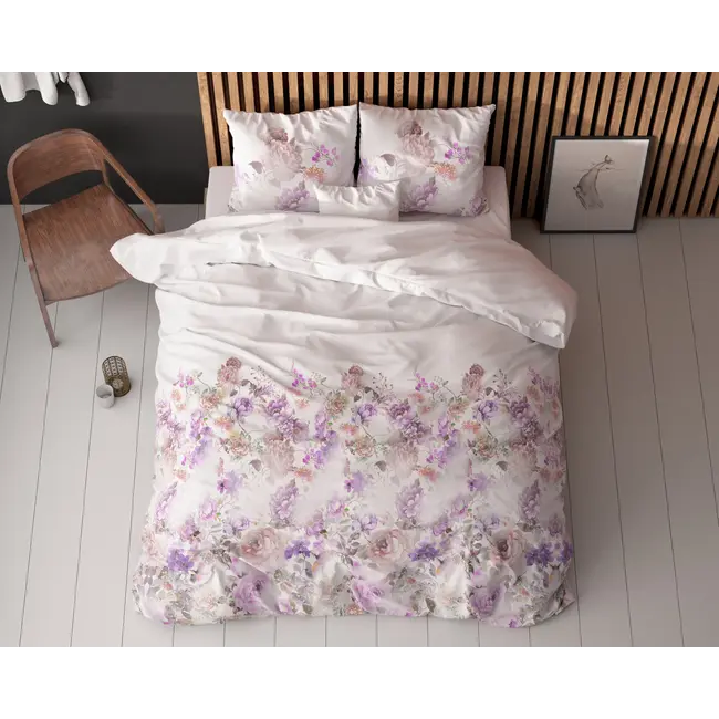 Polykatoen dekbedovertrek Jenice - Roze - Lits-jumeaux (240x220 + 2st 60x70cm)