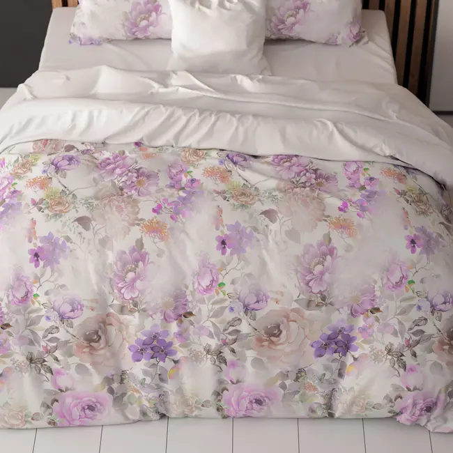 Polykatoen dekbedovertrek Jenice - Roze - Lits-jumeaux (240x220 + 2st 60x70cm)