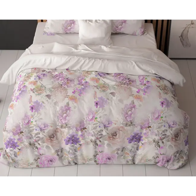 Polykatoen dekbedovertrek Jenice - Roze - Lits-jumeaux (240x220 + 2st 60x70cm)