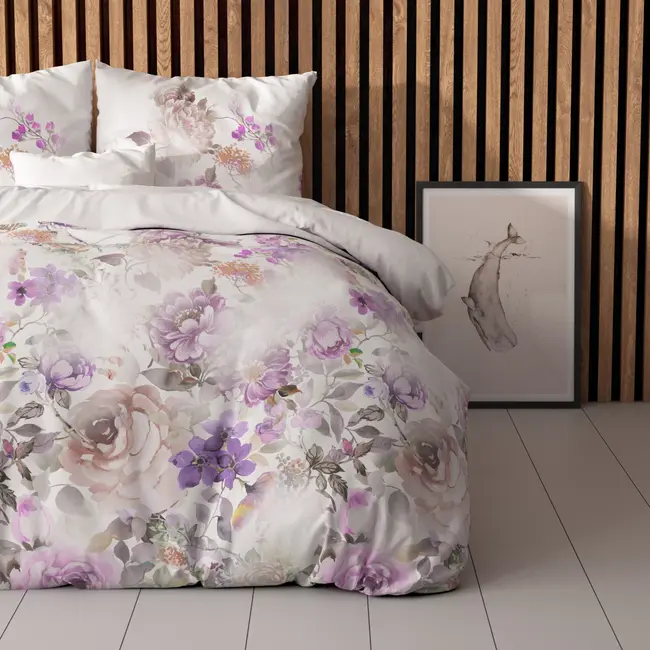 Polykatoen dekbedovertrek Jenice - Roze - Lits-jumeaux (240x220 + 2st 60x70cm)