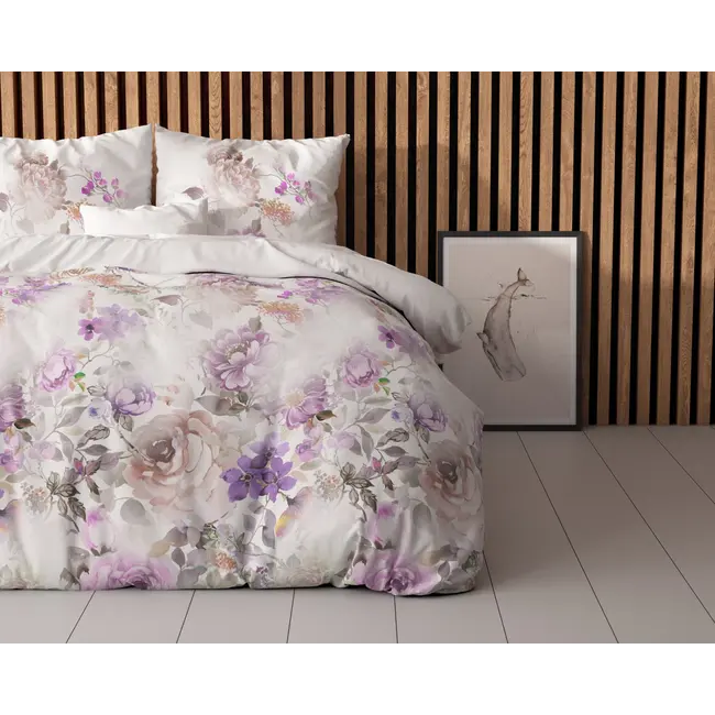 Polykatoen dekbedovertrek Jenice - Roze - Lits-jumeaux (240x220 + 2st 60x70cm)