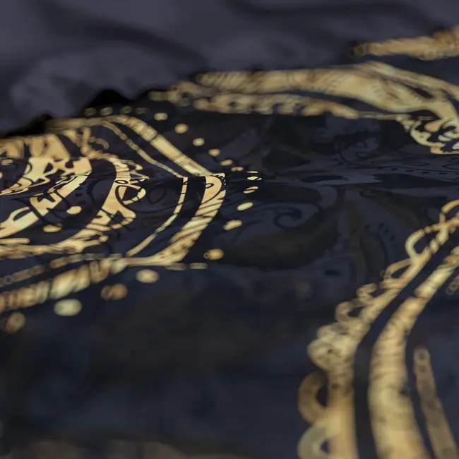 Katoen satijn dekbedovertrek Jaimy - Blauw