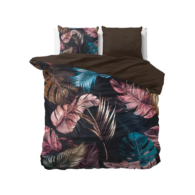 Katoen satijn dekbedovertrek Isabella - Zwart