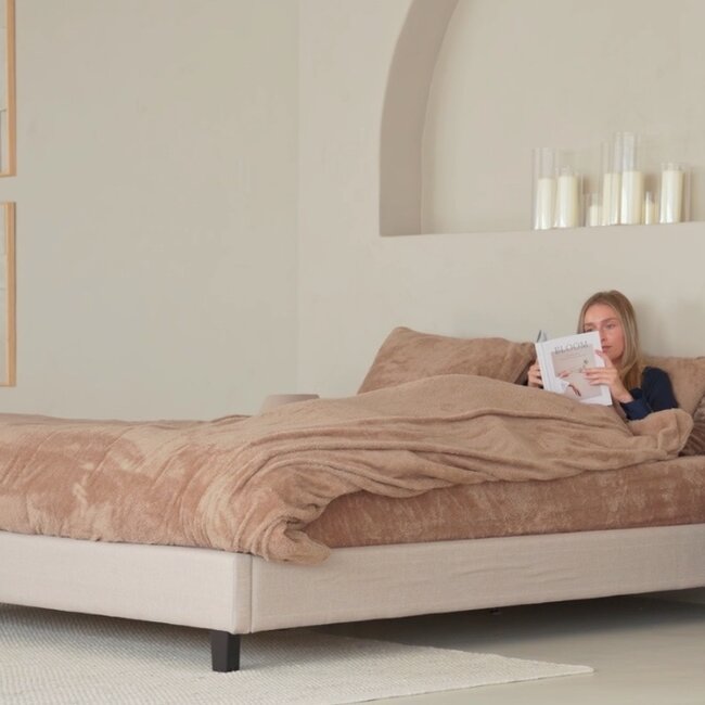 Teddy fleece dekbedovertrek - Mink - 2 kanten teddy