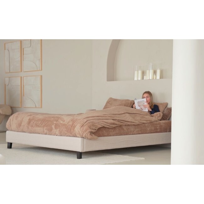 Teddy fleece dekbedovertrek - Mink - 2 kanten teddy