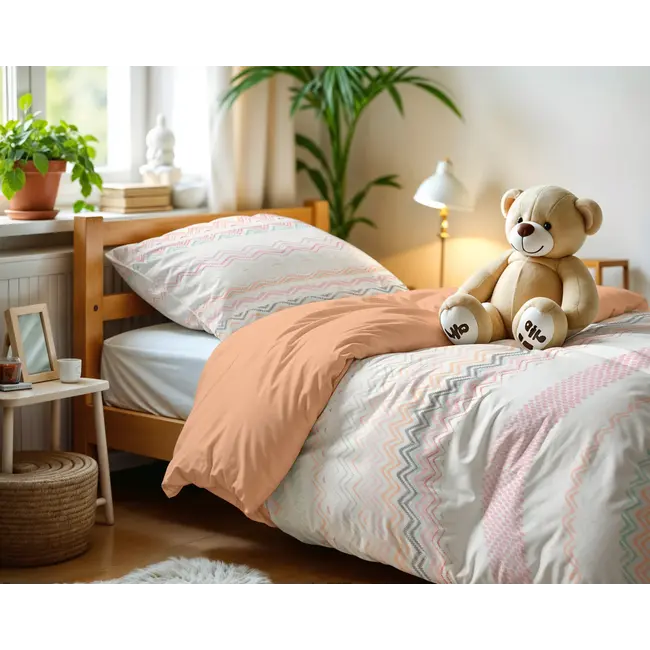 Kinderdekbedovertrek Elaya Roze - microvezel - 140x220 + 60x70 cm