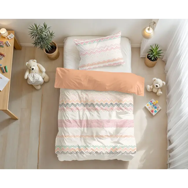 Kinderdekbedovertrek Elaya Roze - microvezel - 140x220 + 60x70 cm