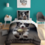 Glow in the dark kinderdekbedovertrek Hond - katoen - 140x200+70x80 cm