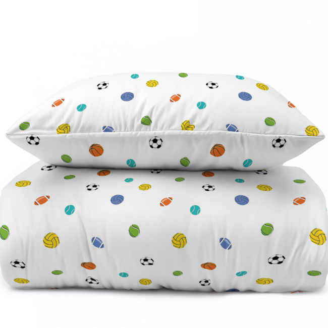 Dekbedovertrek Sportballen - Katoen - 140x200 + 70x80 cm
