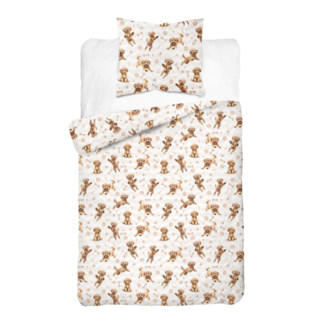 Xoxo Katoen dekbedovertrek Spelende Hond - eenpersoons