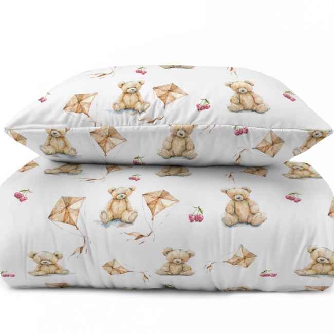 Katoen dekbedovertrek Beertje en Vlieger - 140x200 + 70x80 cm