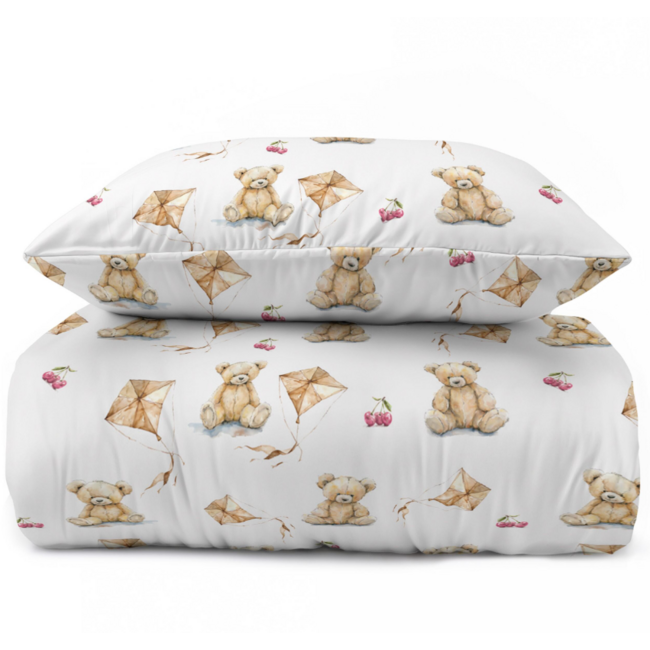 Katoen dekbedovertrek Beertje en Vlieger - 140x200 + 70x80 cm