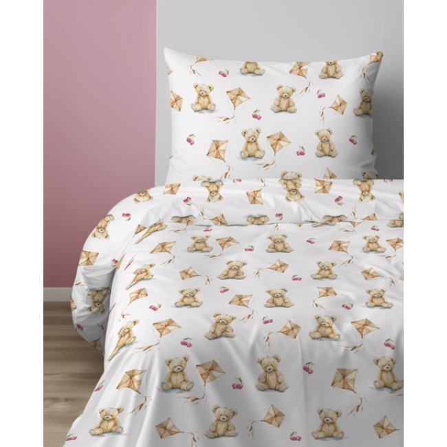 Katoen dekbedovertrek Beertje en Vlieger - 140x200 + 70x80 cm
