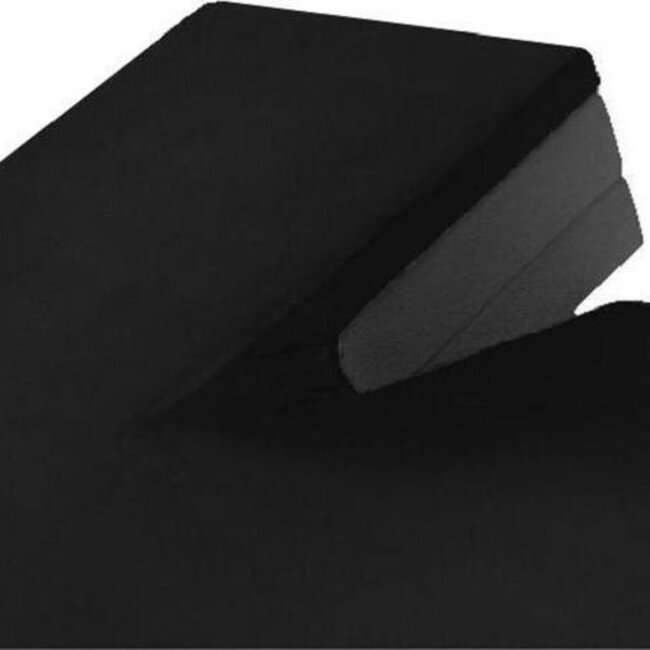 Splittopper hoeslaken - jersey - 180x200/220 cm - zwart