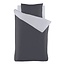 Katoen dekbedovertrek double face - zwart - grijs
