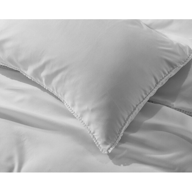 Microvezel dekbedovertrek Ball Fringe - Grijs - 140x220 + 60x70 cm