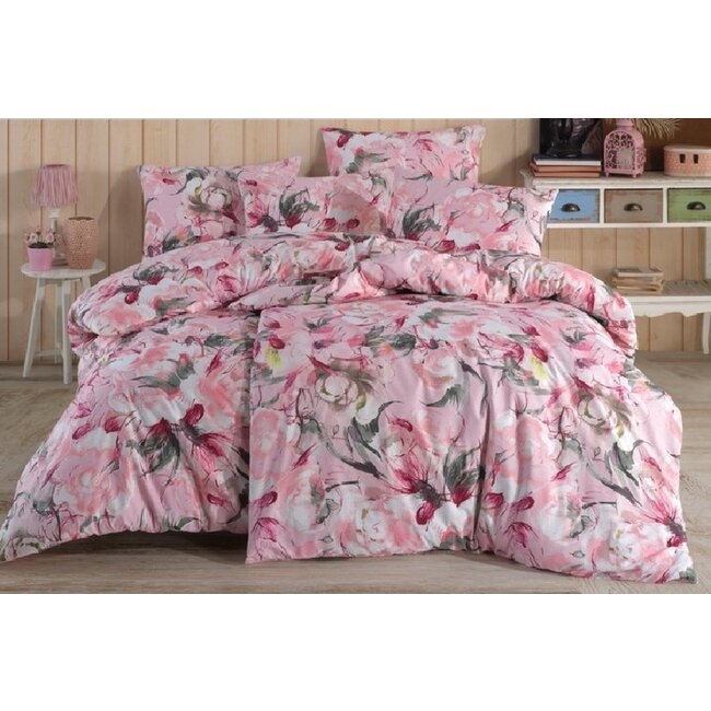 Katoen dekbedovertrek Lara powder - 2-persoons (200x220 + 2st 60x70cm)
