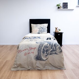 .Decoware® Katoen dekbedovertrek Never stop riding - 140x220 cm