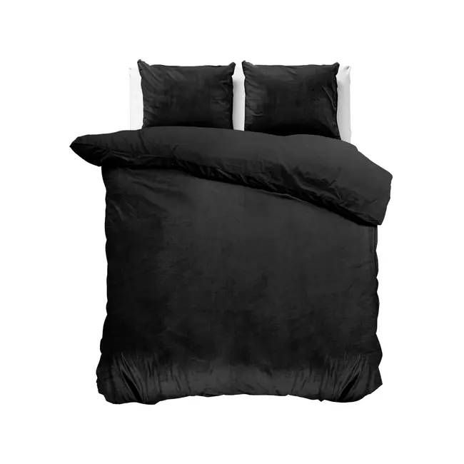 Velvet dekbedovertrek - zwart