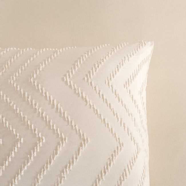 Microvezel dekbedovertrek Zigzag - creme